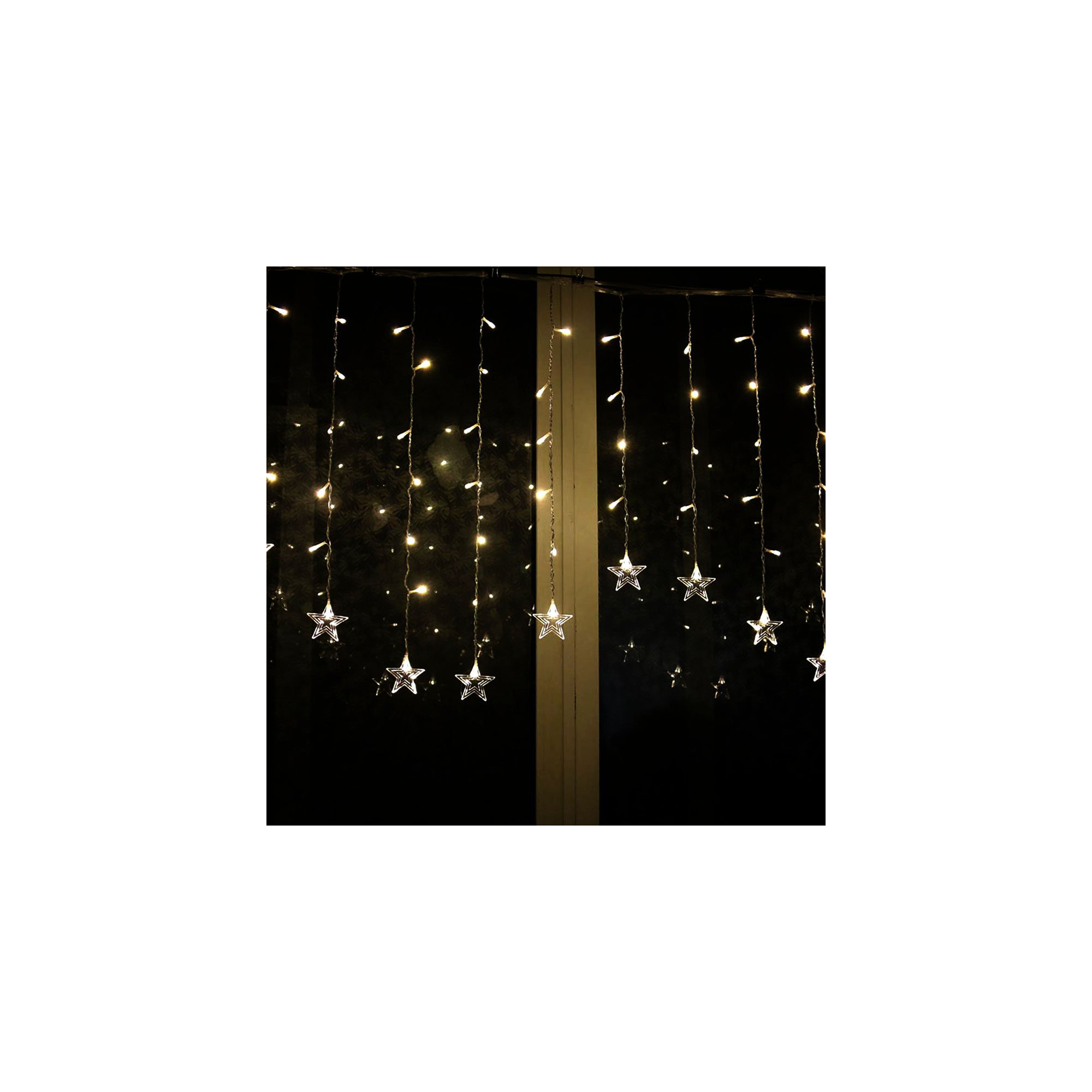 11.5FT 96LED Star String Lights, Warm