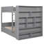 Lit superposé gris avec rangement supplémentaire - 2 tiroirs et armoire multicouche pour une chambre à coucher soignée-1002558266-1002558265