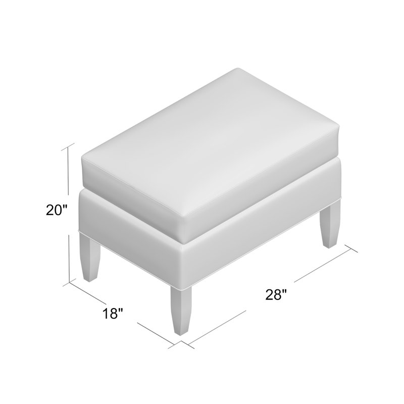 Repose-pieds rectangulaire Hanover, Bleu Olivia