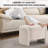 Storage Bench With Lamb Fleece Fabric, Vanity Stool Chair, Upholstered Ottoman With Small Hidden Storage For Bedroom, Living Room, Entryway, No Assembly Required, Ivory