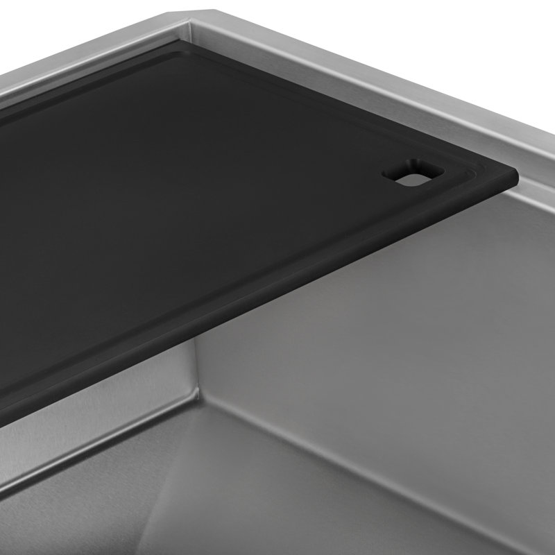 Ruvati Hex Bottom Workstation Scratch Resistant Embossed Kitchen Sink Stainless Steel, 19" L x 30" W