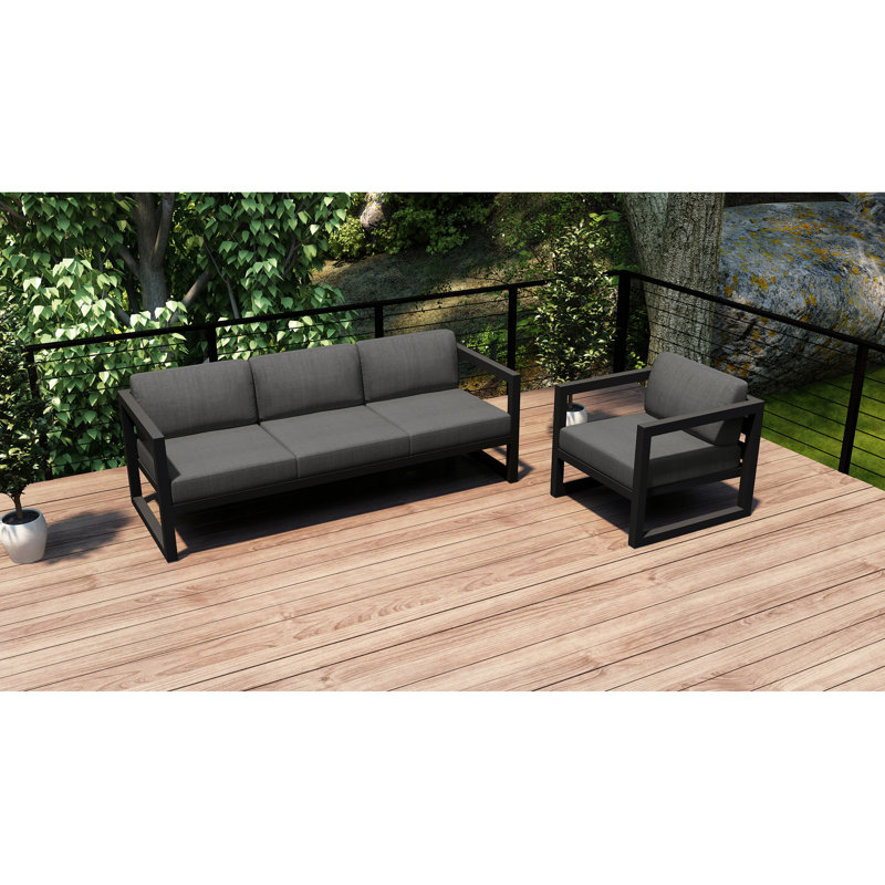 Avion 2 Piece Sofa Set, Canvas Charcoal Sunbrella® Canvas, Slate
