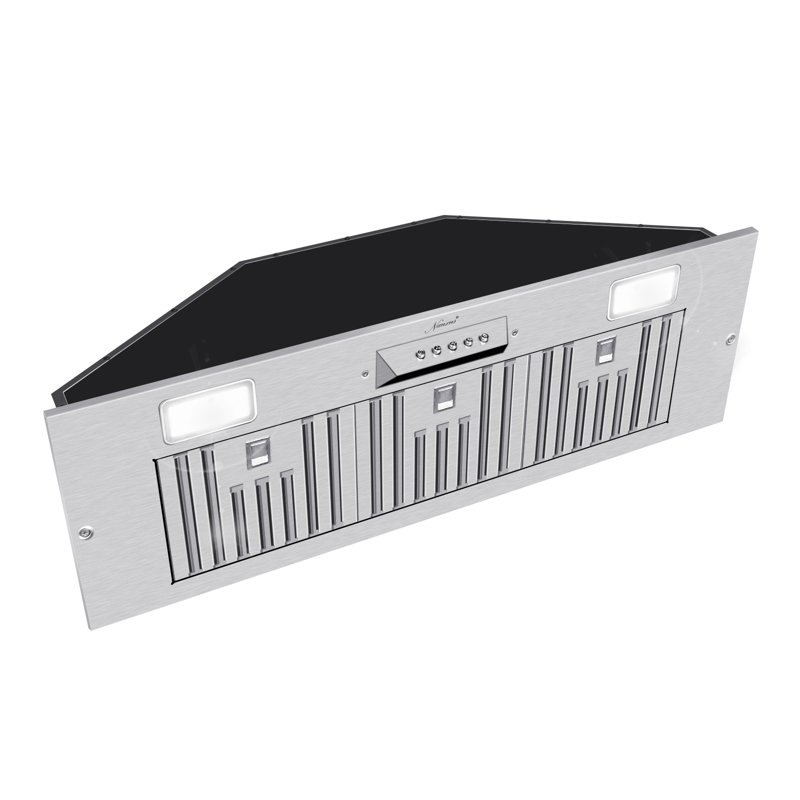 Hotte intégrée / conduit intégré 36 pouces, conduit 6 po, 3 vitesses, 600 pi³ / min en acier inoxydable avec lumières DEL