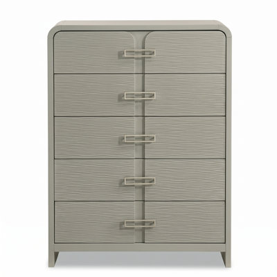 Velora 5‑Drawer Tall Storage Chest with Wavefront Design