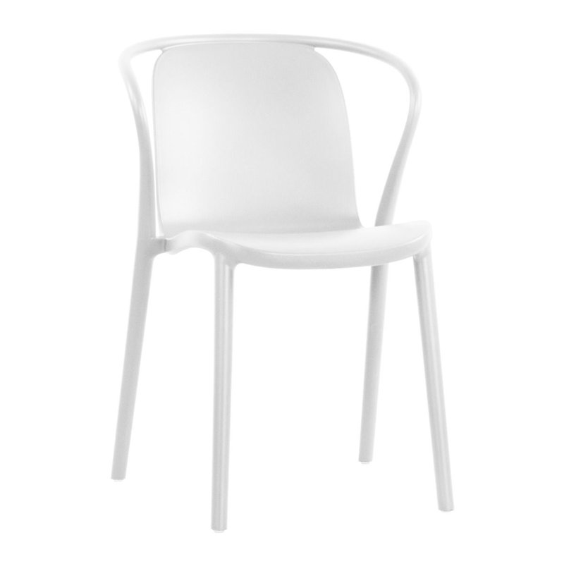 Anselm Stackable UV-Resistant Outdoor Side Chair, White