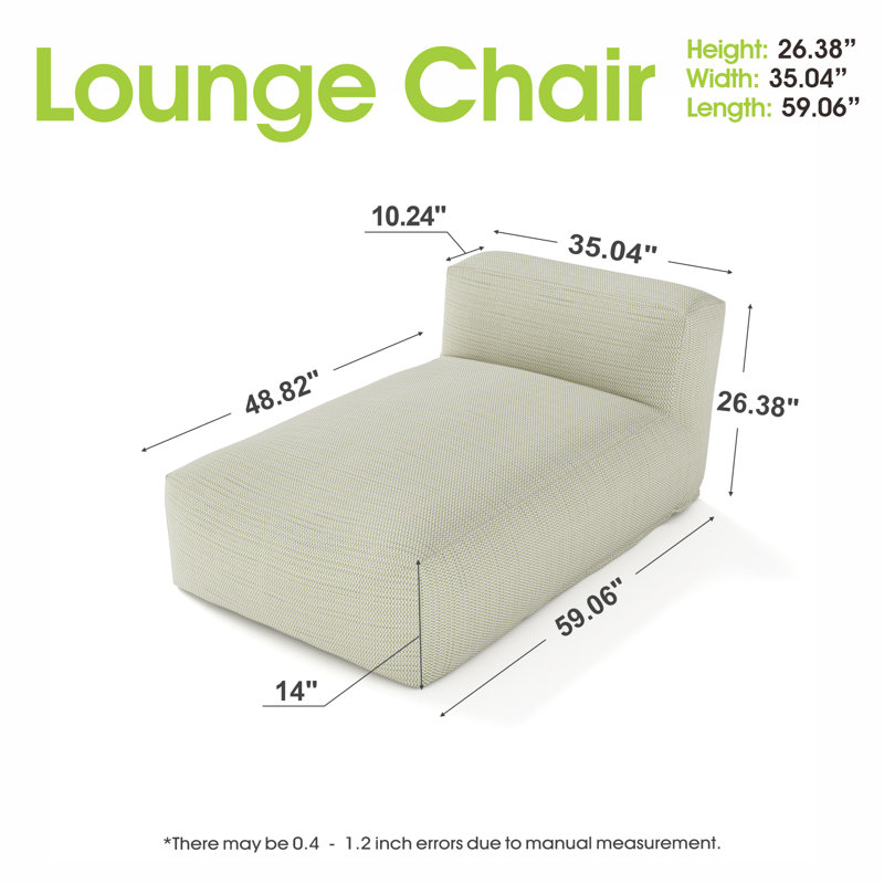 Outdoor Olefin Chaise Lounge, Light Green