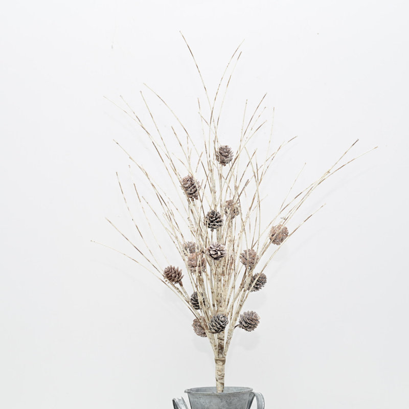 16 po de branches artificielles de pin artificiel à longues branches de bouleau pour le remplissage de vase, centre de table de décoration de bureau à domicile