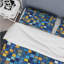 Ensemble de housse de couette moderne bleu et jaune Modern Mosaic Tiles III-109155232