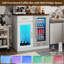 Armoire à café, armoire à vin avec bande lumineuse à DEL, prise de courant, support à vin pour mini-réfrigérateur-1770337577