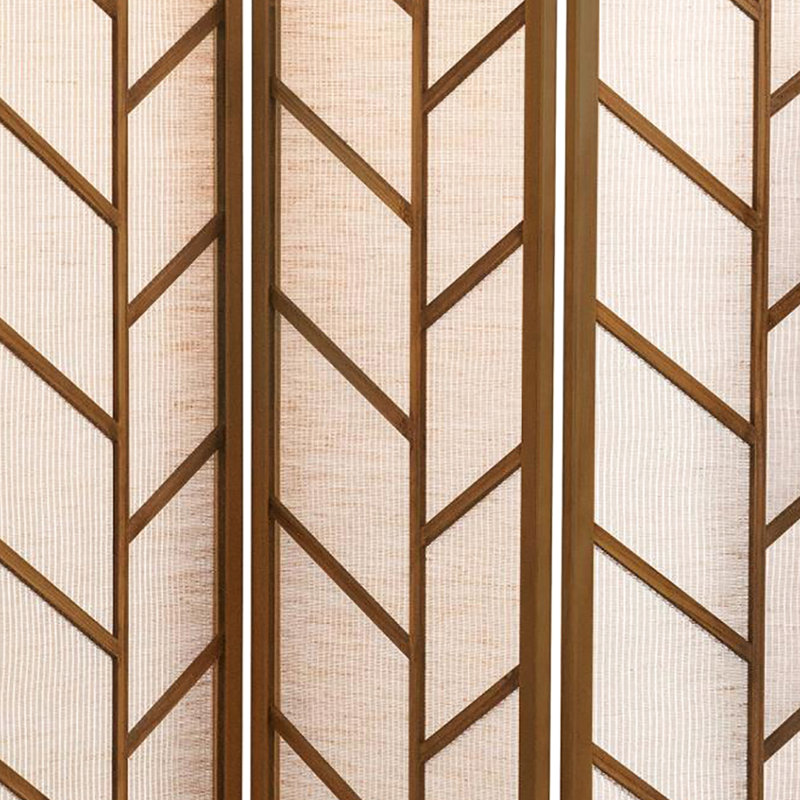 Paravent contemporain en noyer et jute
