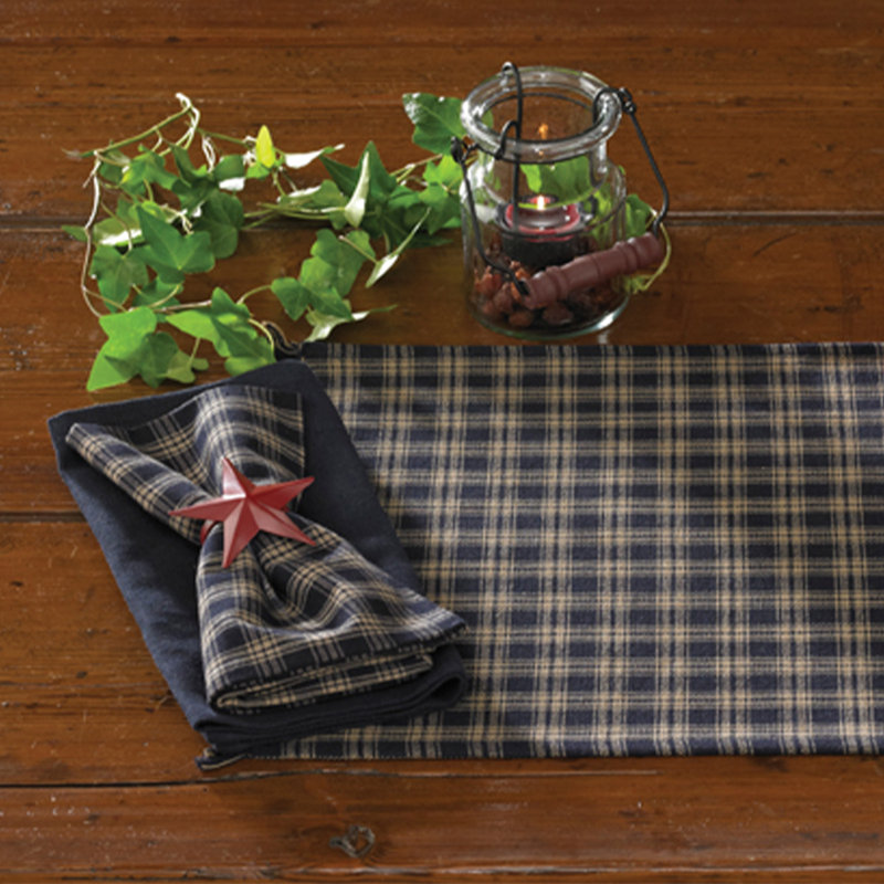  Navy Sturbridge Napkin Set of 4, Blue Plaid