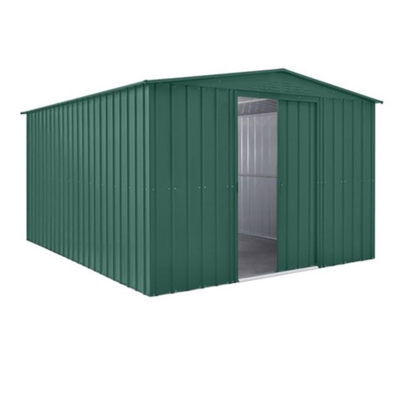 Salford 10 ft. W x 6 ft. D Metal Garden Shed, Heritage Green, 10ft. W x 12ft. D