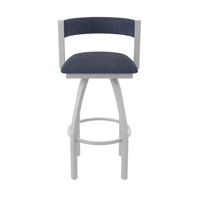 Tabouret Artémis, Nickel anodisé, Tabouret de comptoir (siège d'une hauteur de 25 p, Tissu - ancre graphique