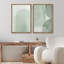 «Pastel Watercolor Green Abstract Minimalist Decor», ensemble de 2 reproductions d'art sur toile encadrées-98554222-98554219