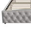 Velvet Ottoman Bed With Tufted Wingback & Nailhead Trim, Storage Bed Frame, European Double & King Size, Grey-1053590811