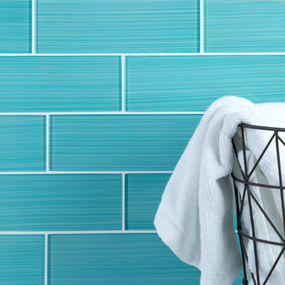 Premium Hand Painted 3" x 9" Straight Edge Glass Subway Tile