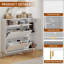 Armoire de rangement en MDF pour chaussures avec tiroirs et tablettes rabattables (blanc), rangement pour chaussures-1577390930