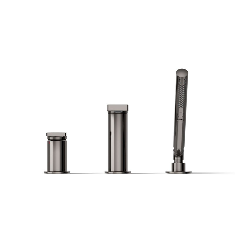 Composed Deck-Mount Bath Faucet With Handshower, Vibrant Titanium