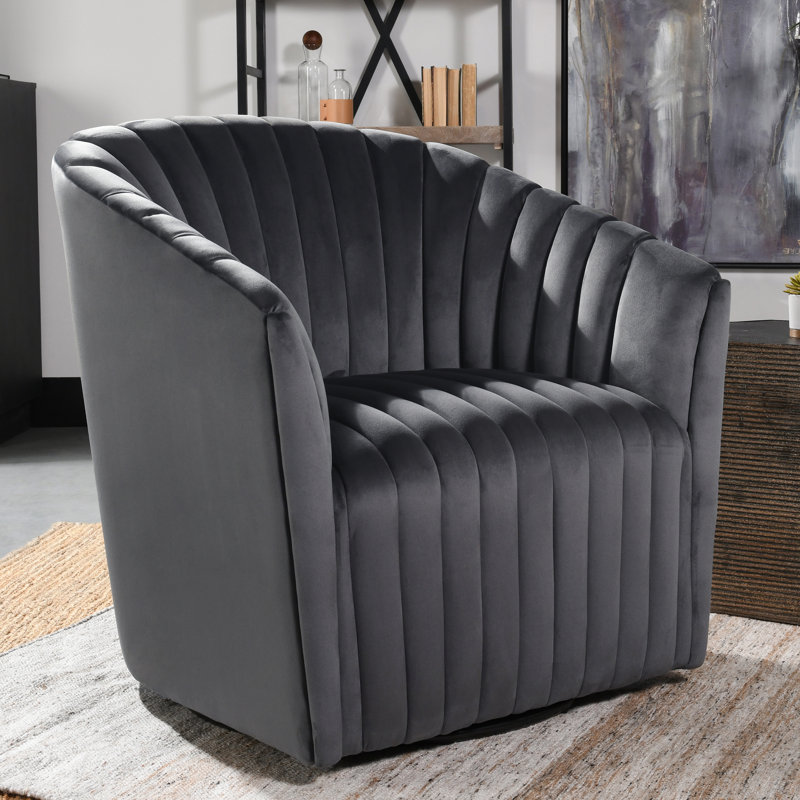 Marion Swivel Accent Chair, Gray