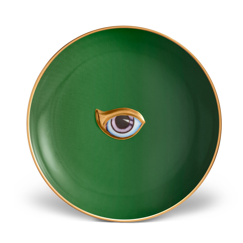 Lito Handmade Porcelain China Decorative Plate, Green