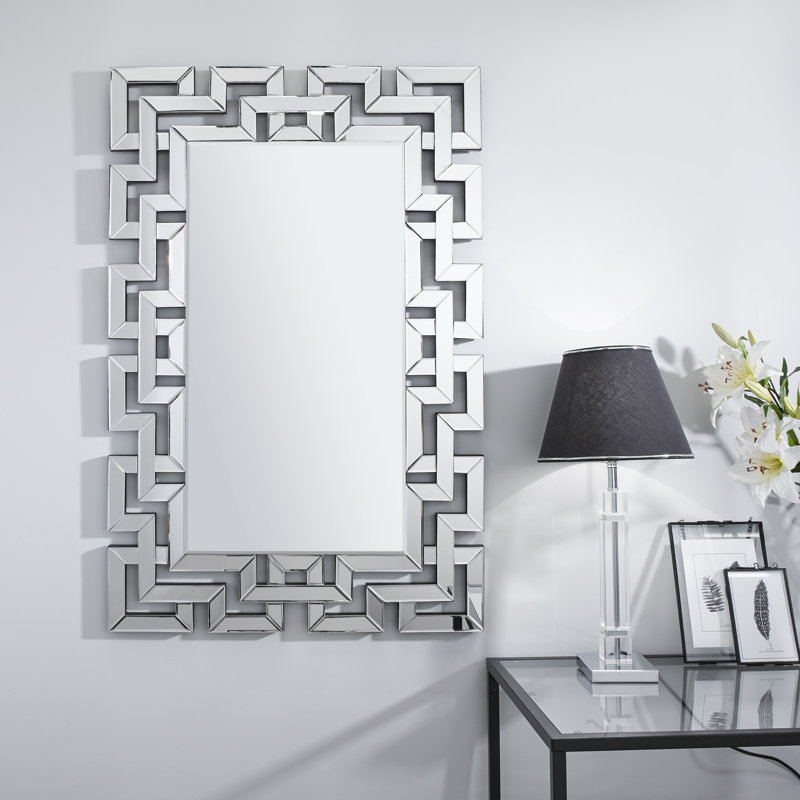 Delk Accent Silver Patterned Rectangular Wall Mirror