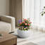 15,8 po Très grand pot à fleurs rond en béton blanc Crisp avec intérieur amélioré pour l'intérieur et l'extérieur-33045187-119437056