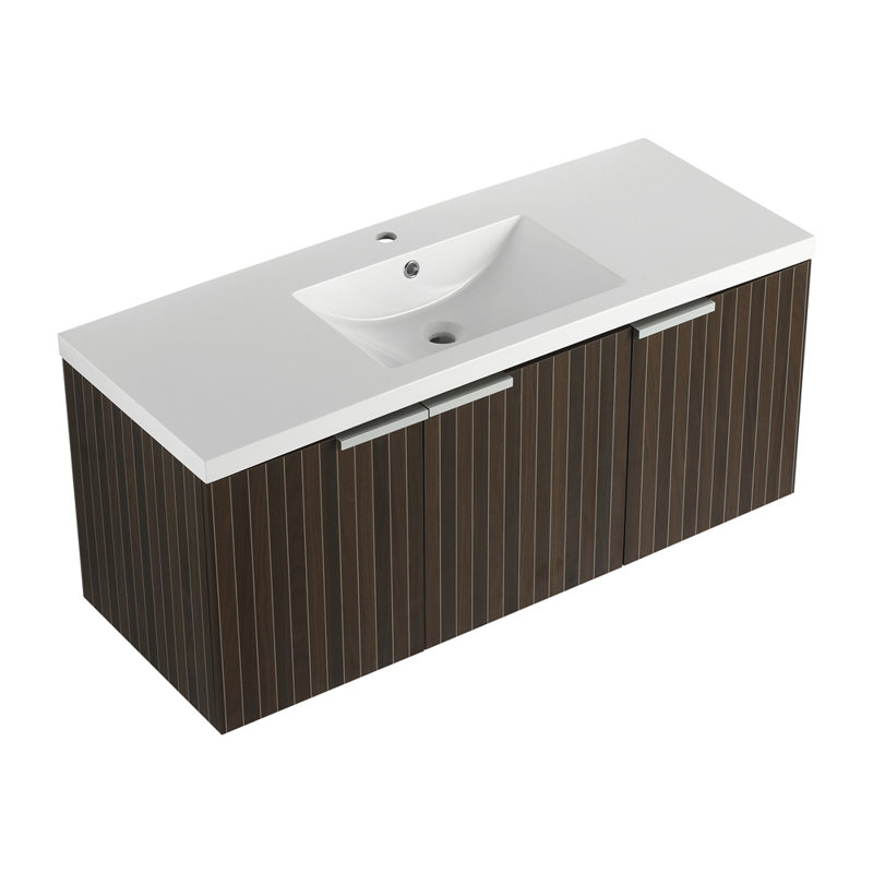 Armoire de salle de bain 48 po avec lavabo en résine