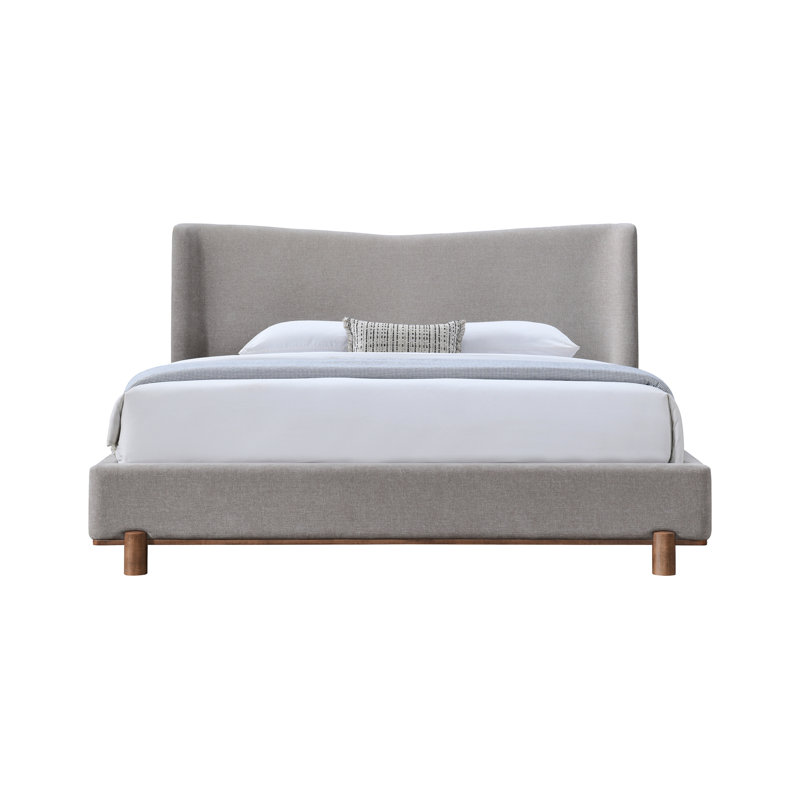 Melbourne Gray Chenille Queen Bed, Queen