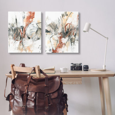 «Chaotic Scribbles Abstracts 2 PC Canvas Wall Art Set» par June Erica Vess