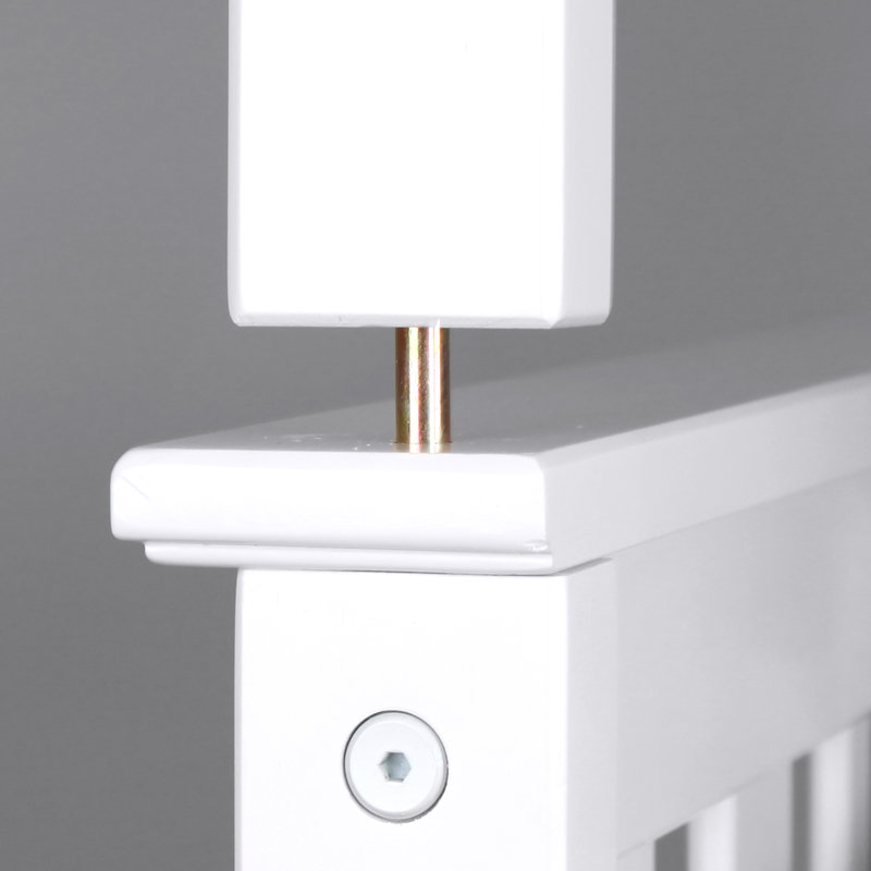 Lit superposé simple au-dessus de double en bois massif Bolles, Blanc