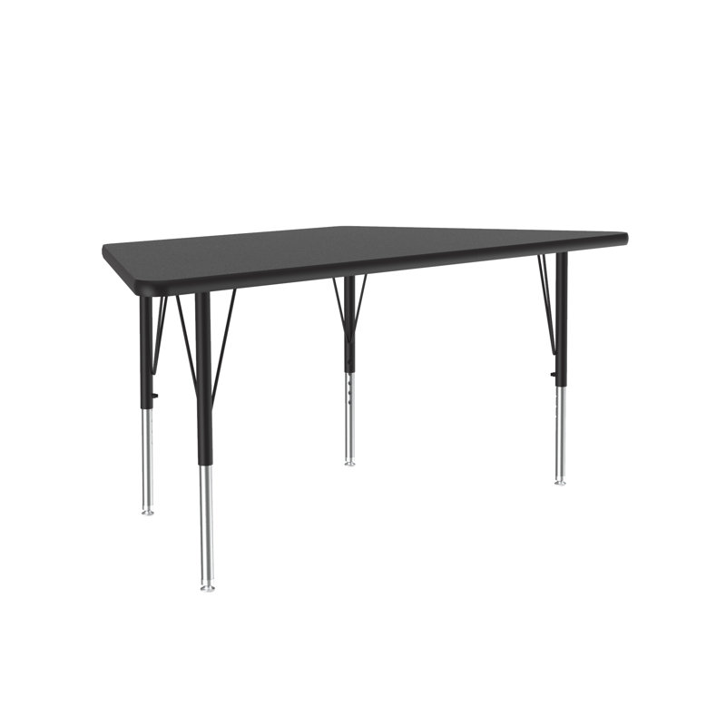 Table d'activité trapézoïdale à hauteur ajustable, Granite noir