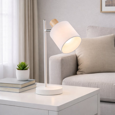 white Table Lamp 35cm with Fabric Shade