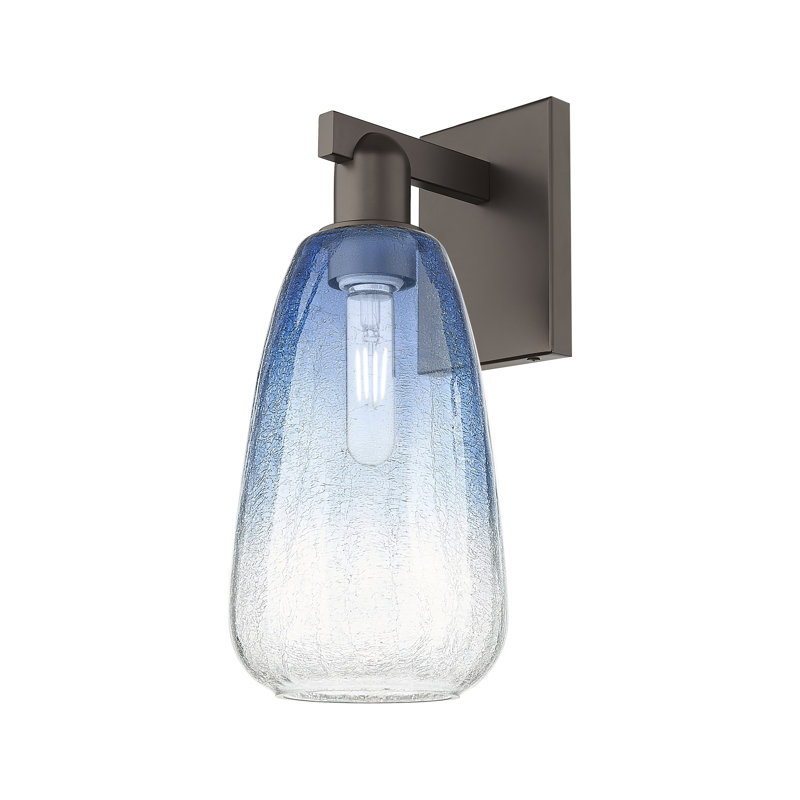 Jacquette - 1 Light Wall Mount Sconce, Polished Chrome, Sapphire Blue
