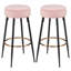 Modern Velvet Bar Stool with Gold Footrest and Black Metal Legs, Counter Height Kitchen Stool-1462102459