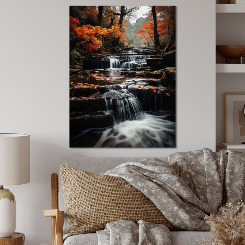 «Waterfall Dancing Cascades I», reproduction d'art en métal, H 20 po x l 12 po