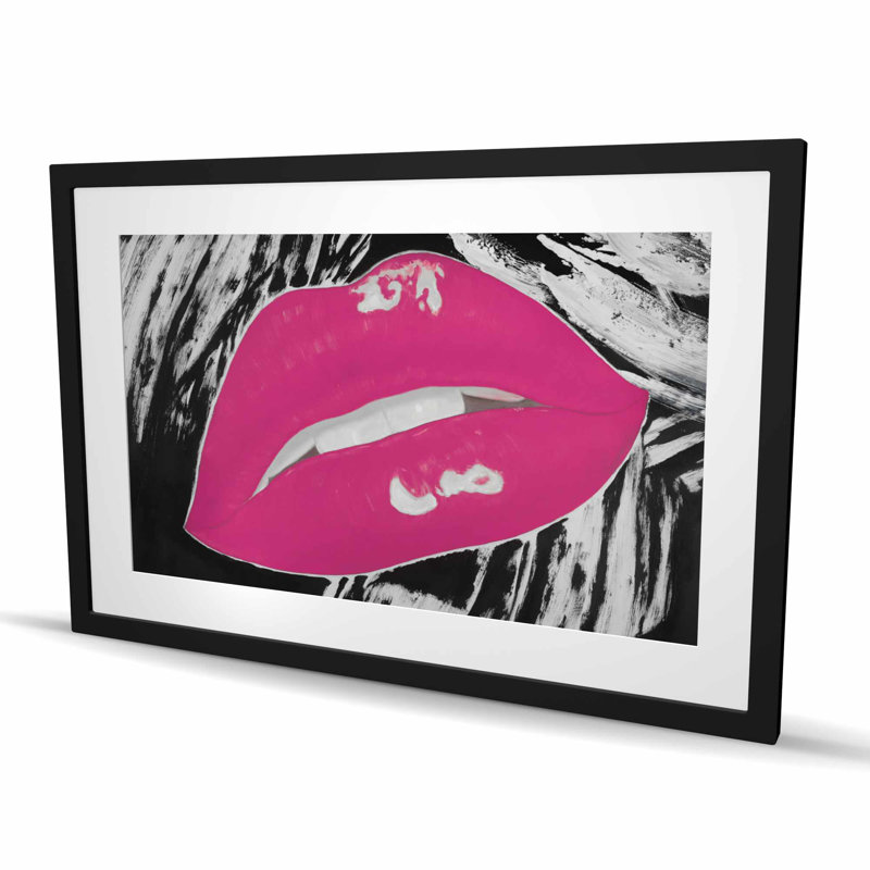 Baiser rose lustré - romantique rose, impression encadrée