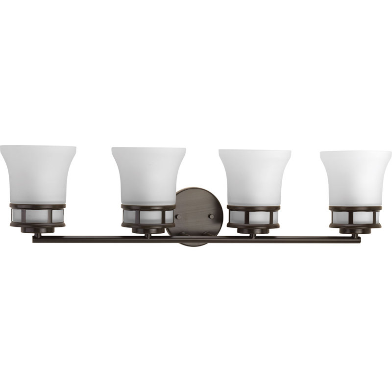 Éclairage pour salle de bain à intensité variable 4 lumières Tashina, Bronze antique