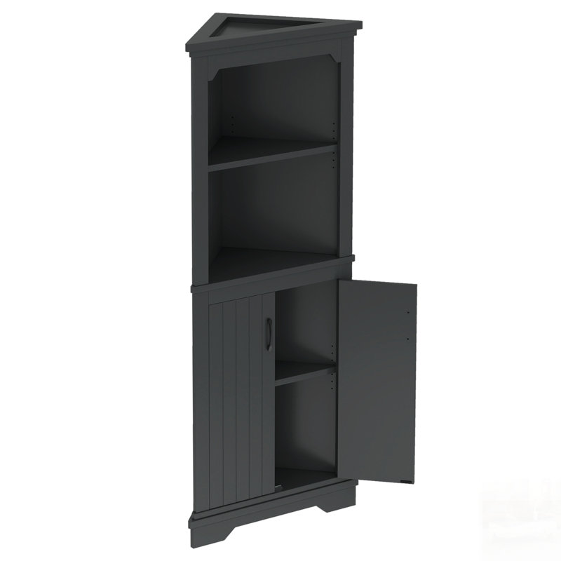 Grande armoire d'angle avec portes pour une utilisation dans plusieurs pièces, parfaite pour le rangement et pour optimiser l'espace