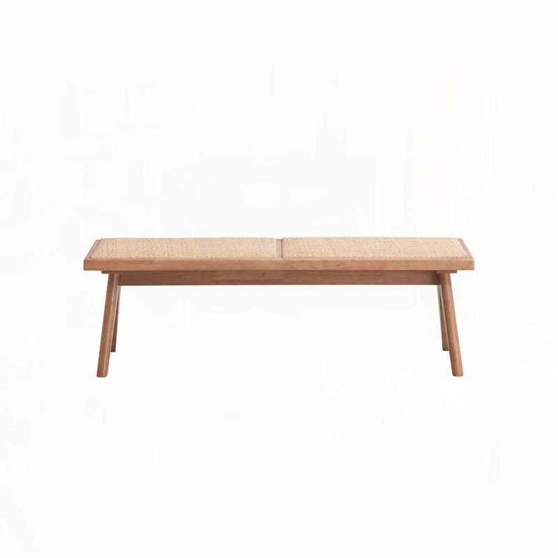 Banc en rotin et finition naturelle