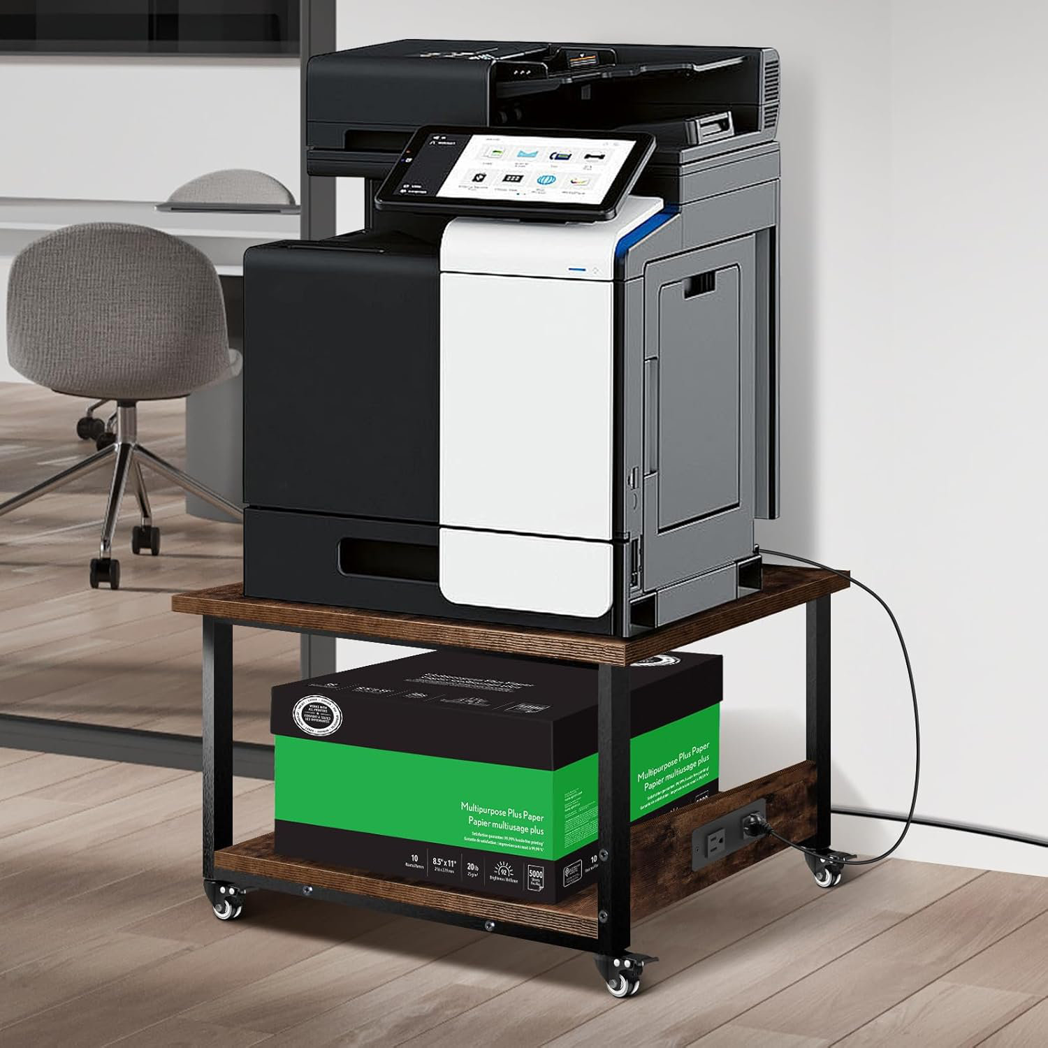 Printer Stand With Outlets Lauren&Harold Printer Stand With Storage - Rolling Cart With Power Outlets & USB Ports, Adjustable Shelf 3d Printer Table