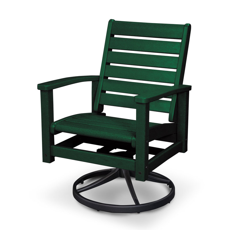 Chaise berçante pivotante POLYWOOD Signature, Noir texturé / vert