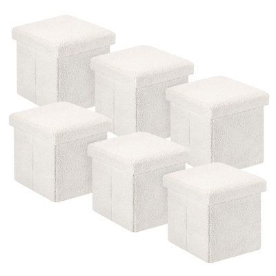 12" Foldable Storage Ottoman Cube (set Of 6)
