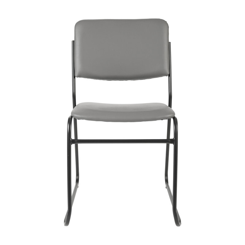 Chaise empilable à haute densité Nickl, Noir, Vinyle gris
