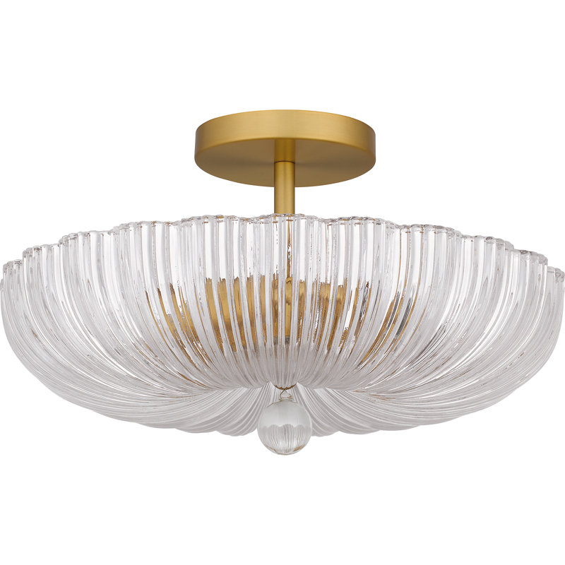 Irodia 3-Light Semi-Flush Mount, Brushed Gold