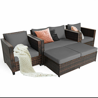 Langston 6 - Person Patio Conversation Set with Cushions