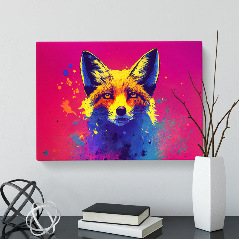 Fox Splatter Vol.3 - Wrapped Canvas Print, 35cm H x 50cm W x 3cm D