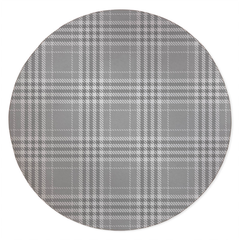Christopher Plaid Non-Slip Outdoor Rug, Round 5'