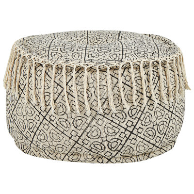 Esbon 50cm Wide Round Geometric Pouffe Ottoman