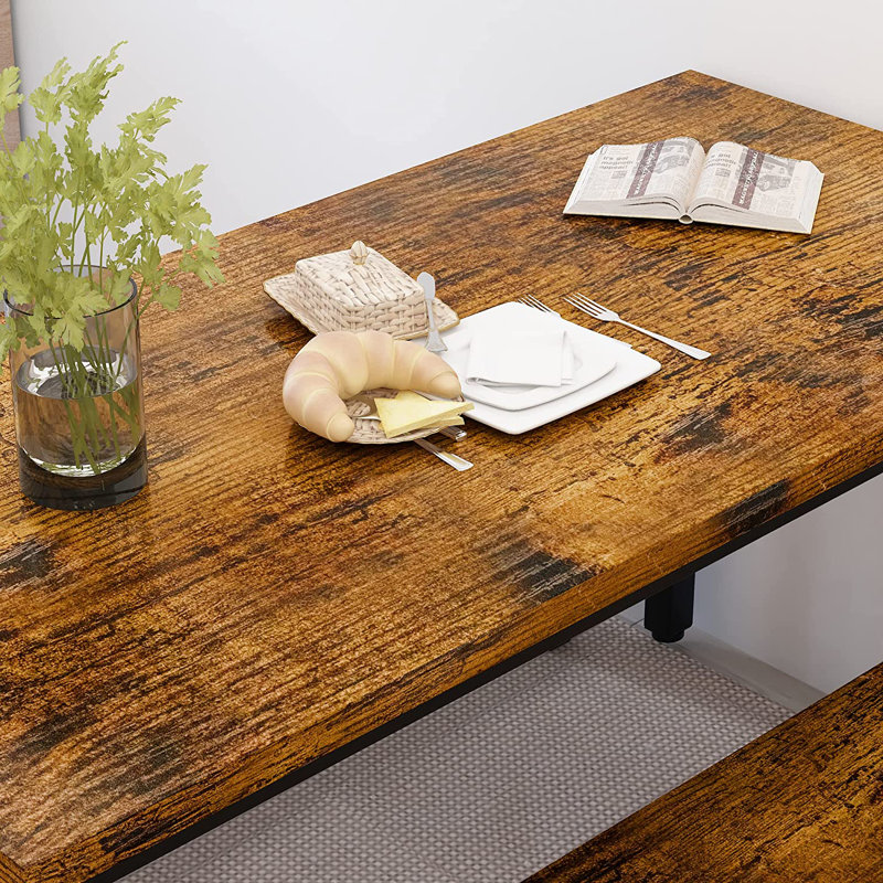 Theoline 2 - Person Four Leg Dining Set, Antique Brown