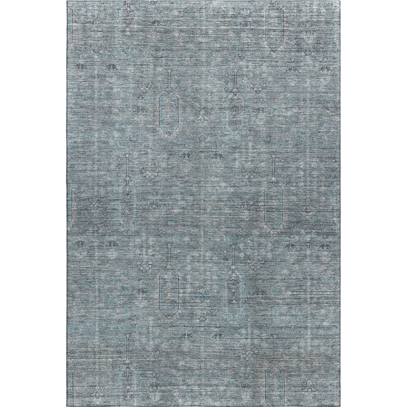Premium Machine Washable Prisco Teal Rug, Rectangle 10' x 14'